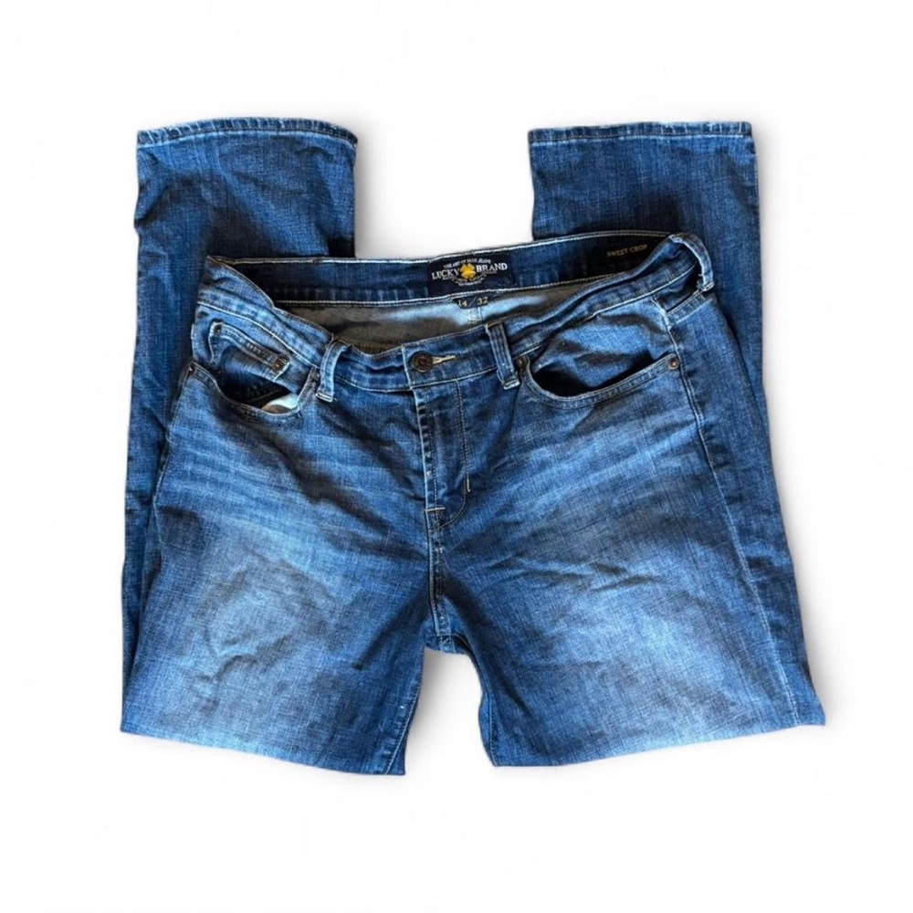 Lucky Brand Mid Rise Sweet Crop Straight Leg Medium Wash Jeans